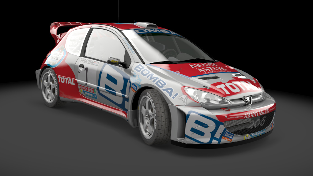 Peugeot 206 WRC, skin Bomba