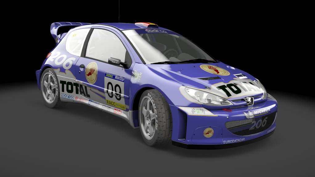 Peugeot 206 WRC, skin Verdes_garage