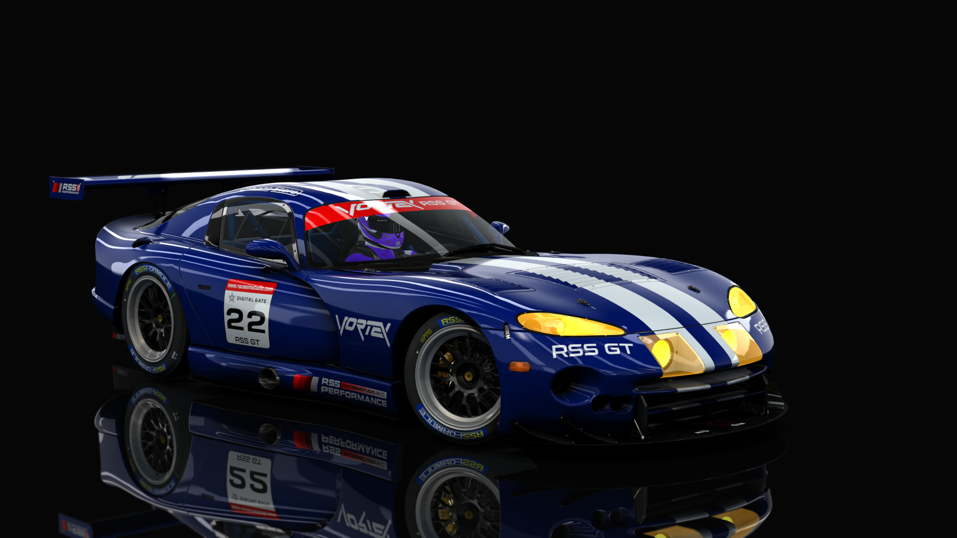 GT Vortex V10, skin blue_stripes