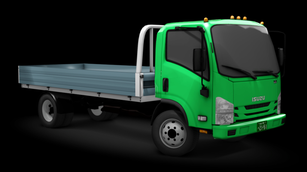 τraffic jp - Isuzu NPR Flatbed, skin green